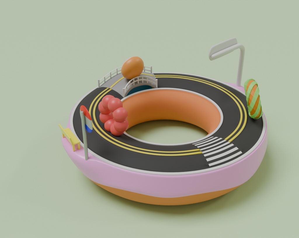 【Blender】 かわいい”道”ナッツ kawaii "do"nuts【VRChat】