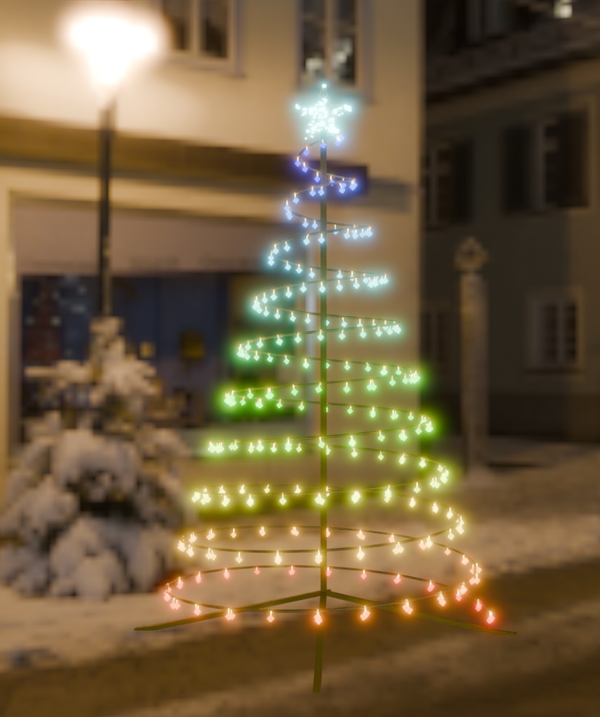 【Blender】 クリスマススパイラルツリーイルミネーション christmas spiral tree illumination【VRChat】