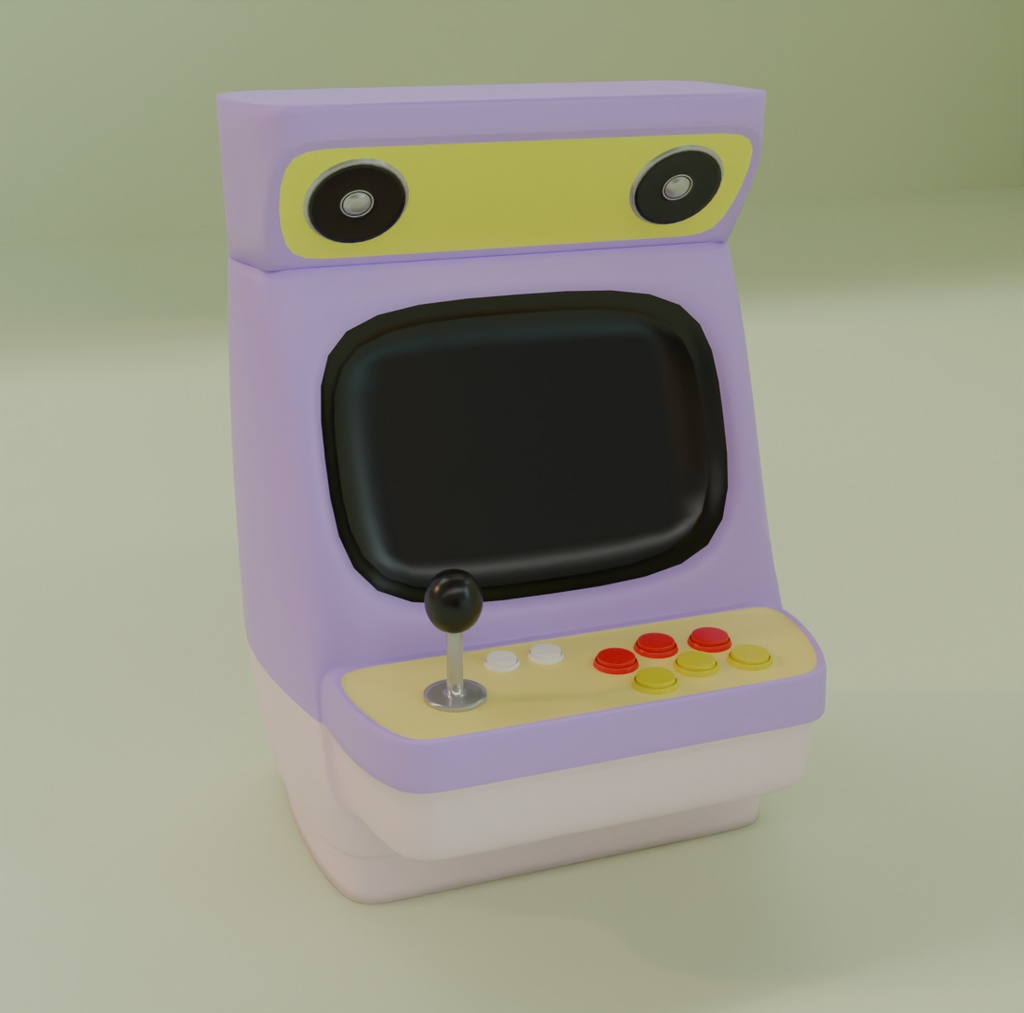 【Blender】 かわいいアーケードゲーム機 kawaii arcade game machine【VRChat】