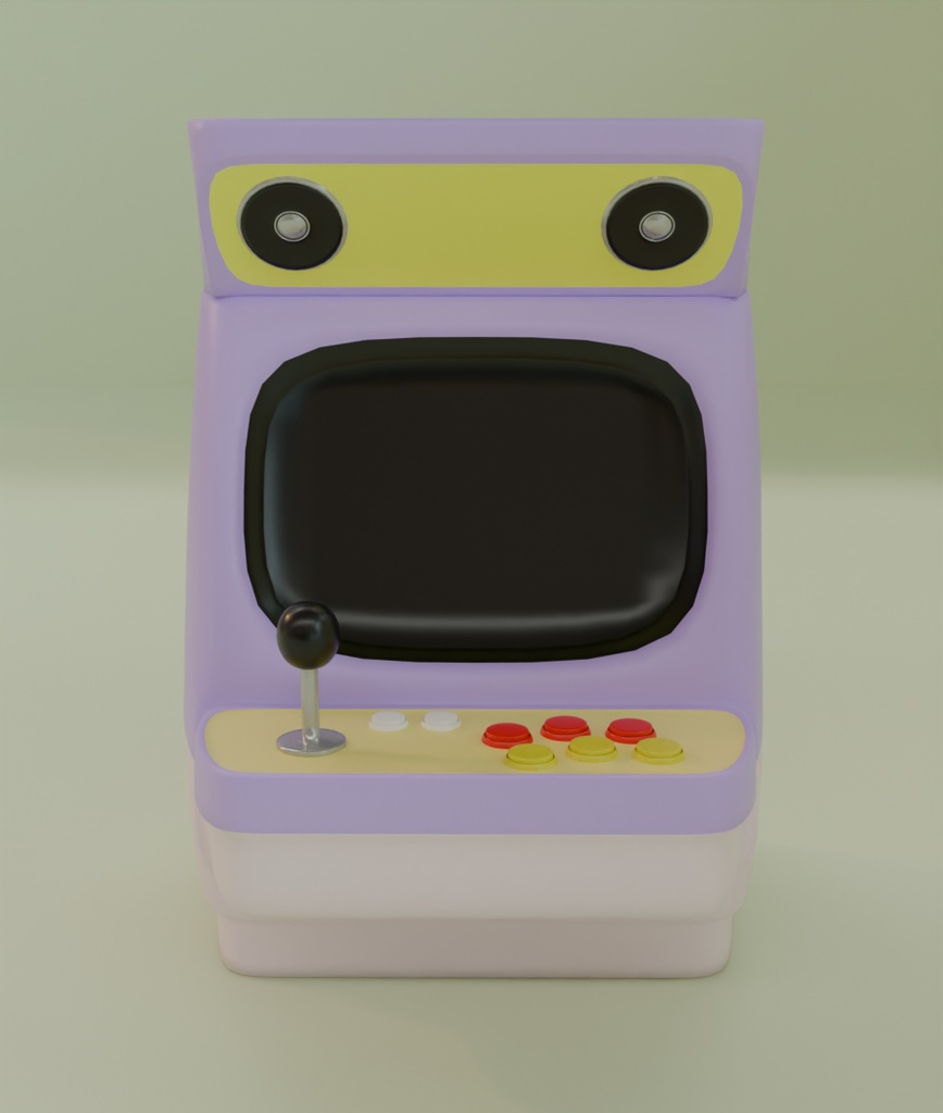【Blender】 かわいいアーケードゲーム機 kawaii arcade game machine【VRChat】