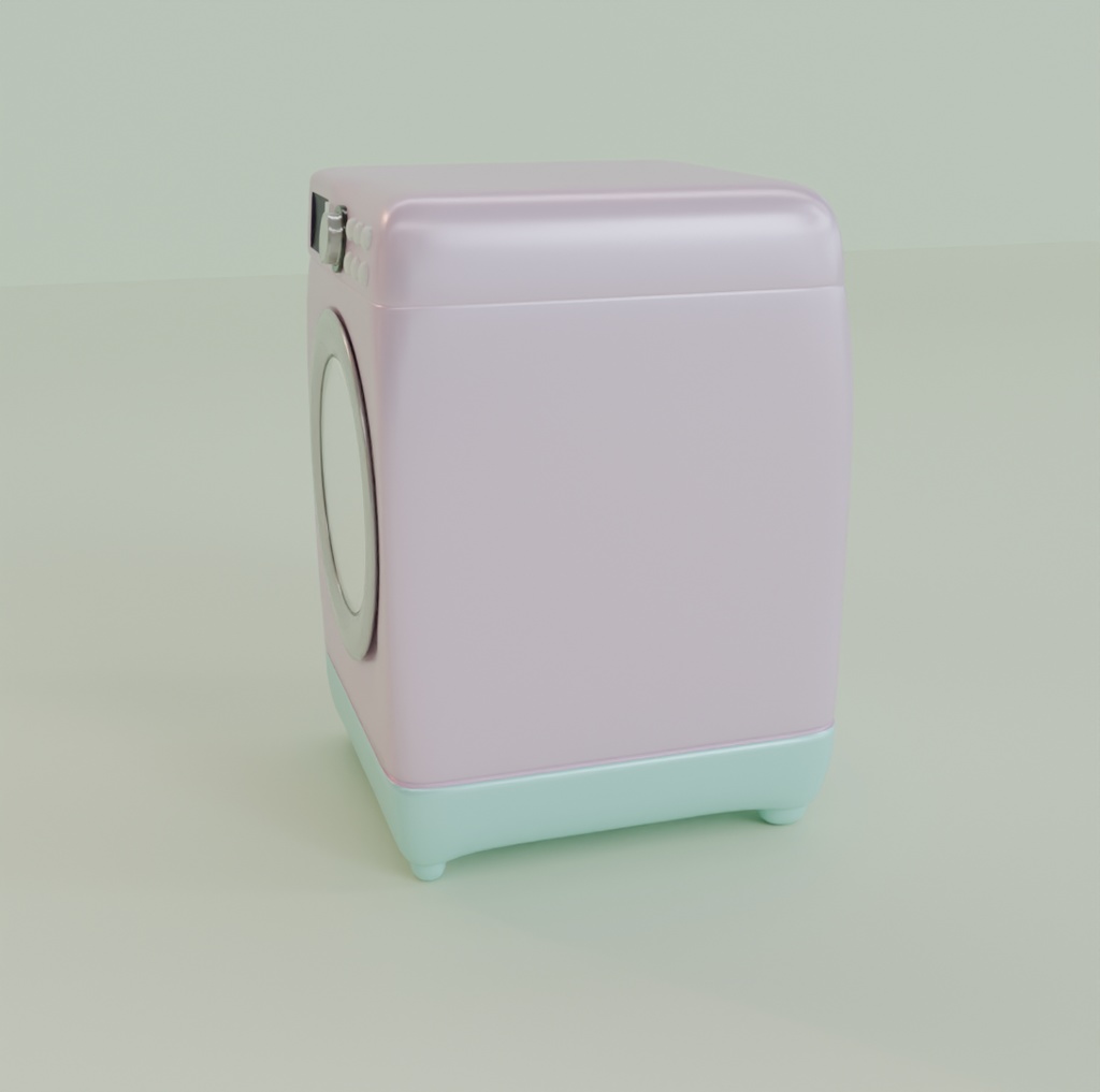 【Blender】 かわいいドラム式洗濯機 kawaii front loader washing machine【VRChat】