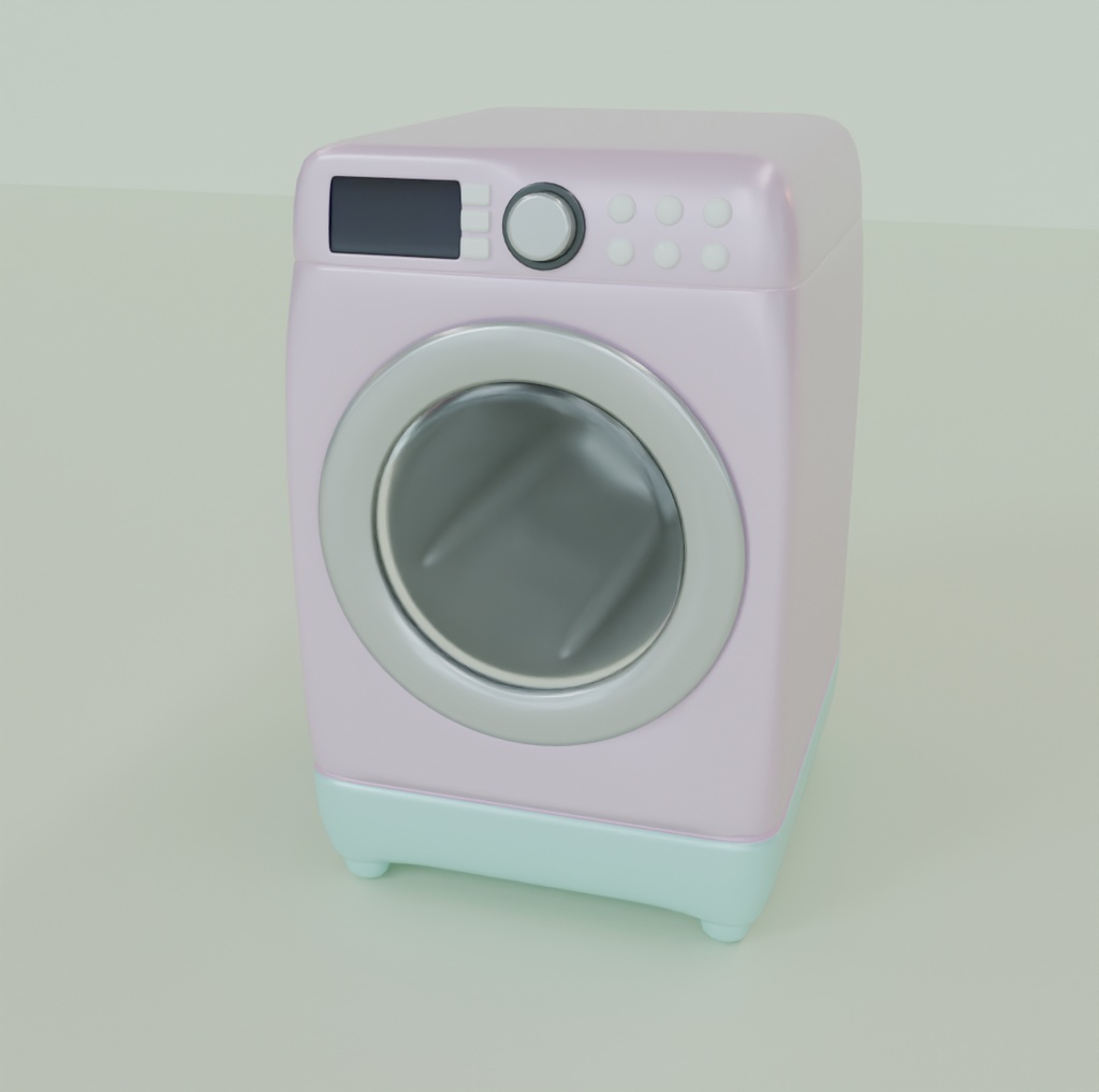 【Blender】 かわいいドラム式洗濯機 kawaii front loader washing machine【VRChat】