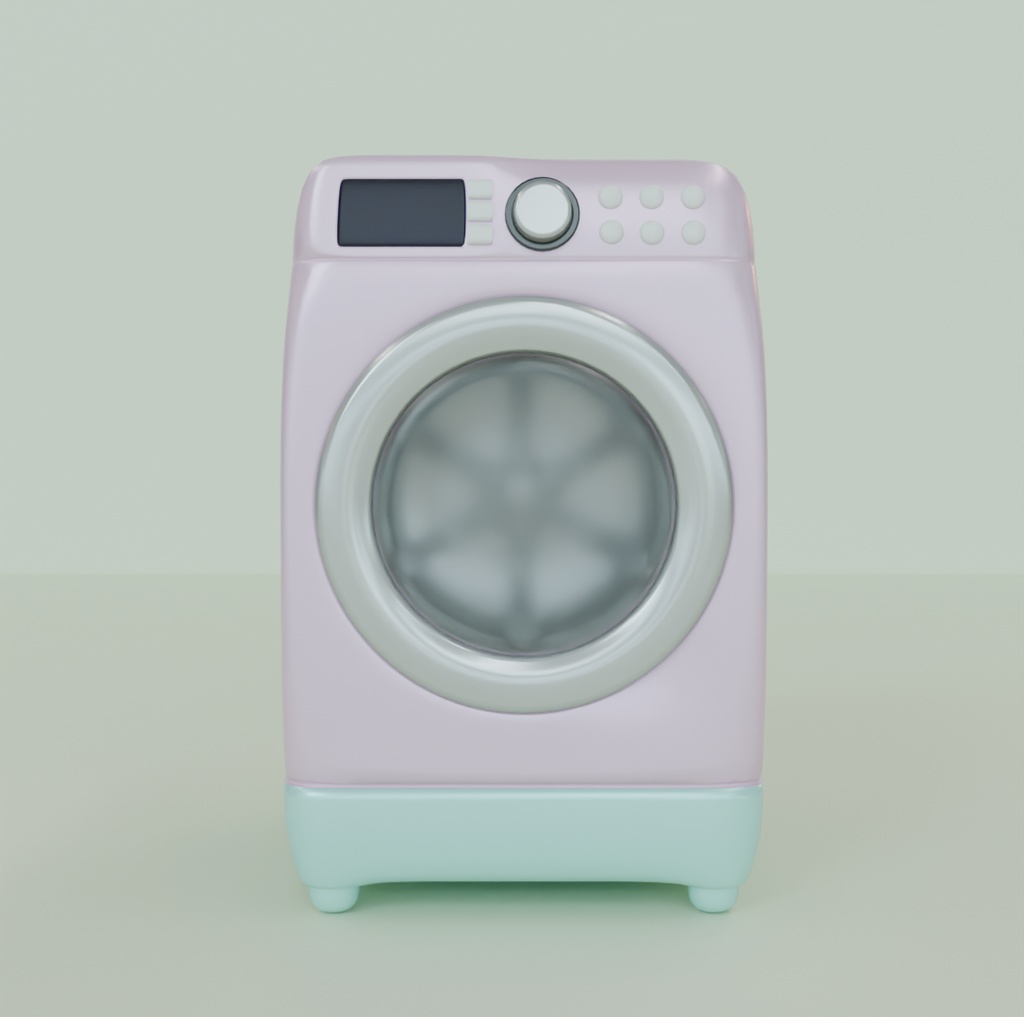 【Blender】 かわいいドラム式洗濯機 kawaii front loader washing machine【VRChat】
