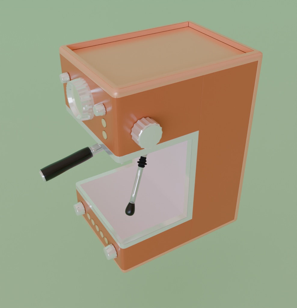 【Blender】かわいいエスプレッソマシン kawaii espresso machine【VRChat】