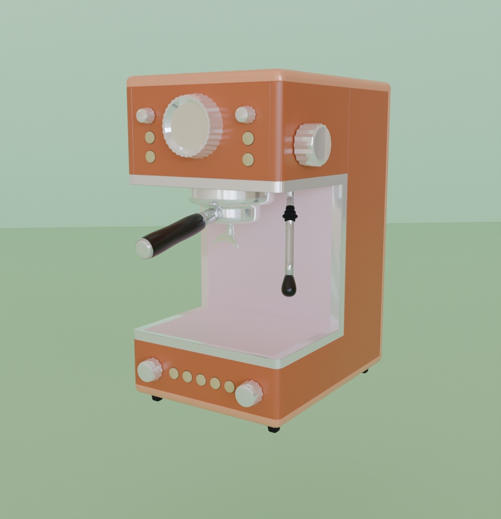 【Blender】かわいいエスプレッソマシン kawaii espresso machine【VRChat】
