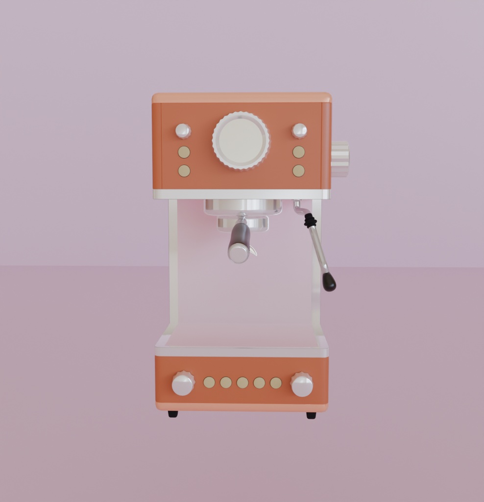 【Blender】かわいいエスプレッソマシン kawaii espresso machine【VRChat】