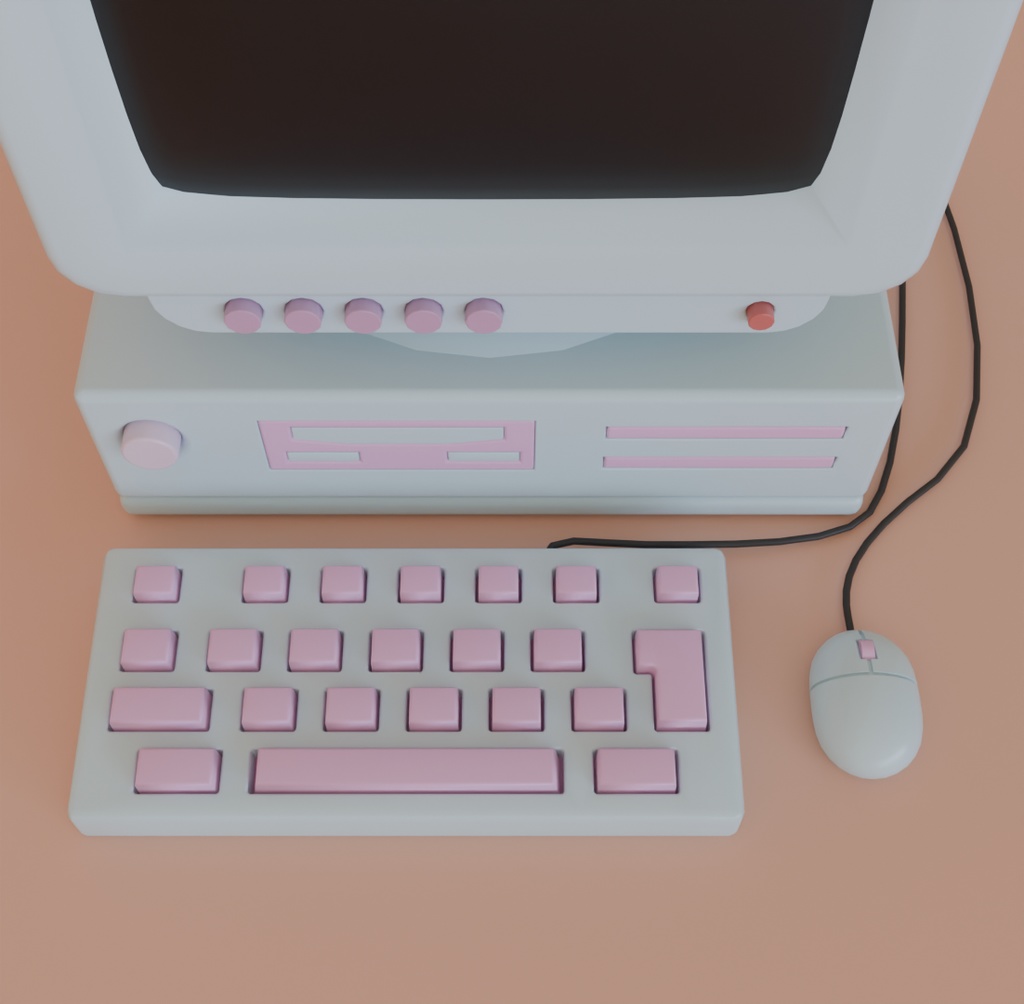 【Blender】かわいいレトロなコンピュータ kawaii retro computer【VRChat】