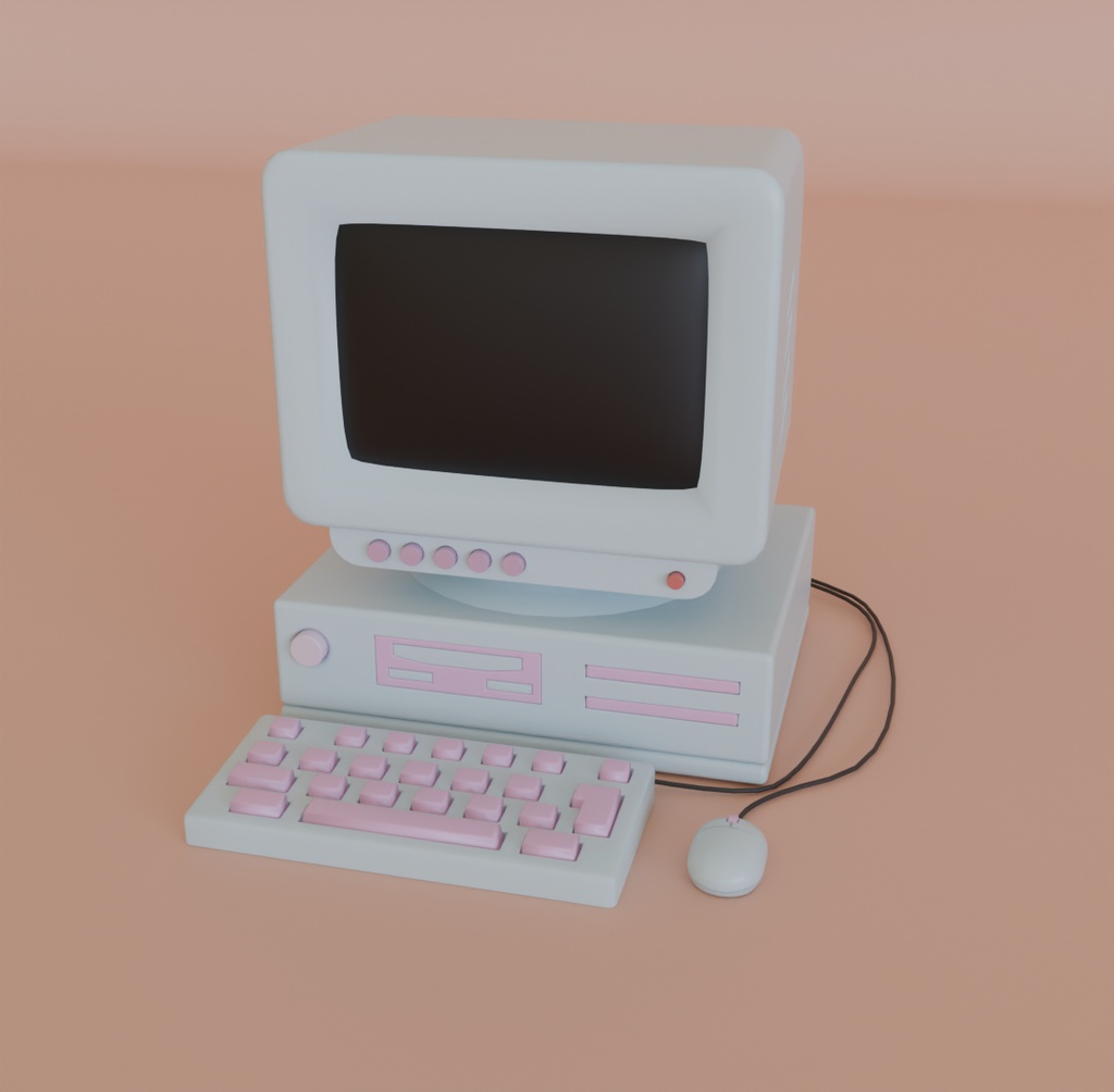 【Blender】かわいいレトロなコンピュータ kawaii retro computer【VRChat】