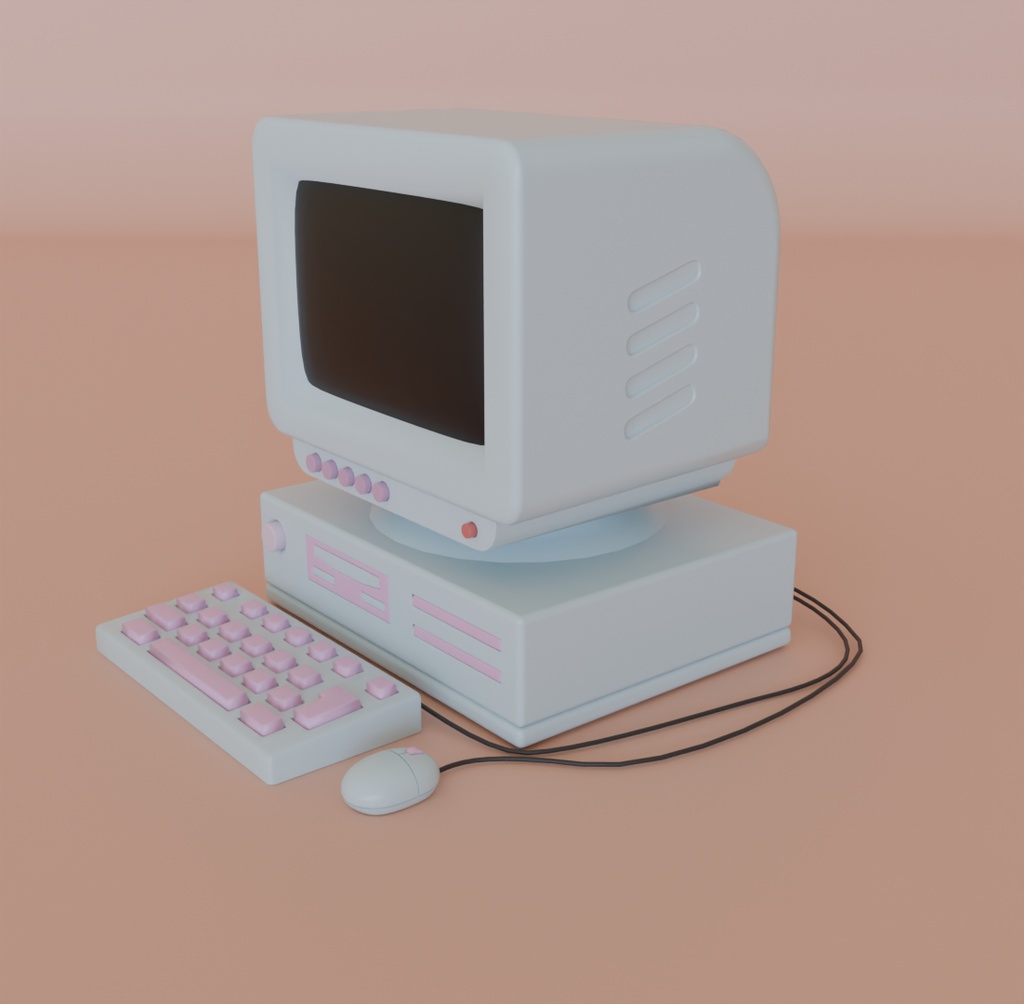 【Blender】かわいいレトロなコンピュータ kawaii retro computer【VRChat】