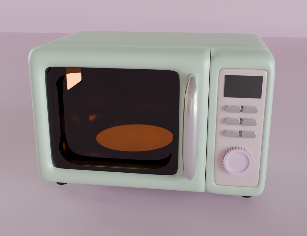 【Blender】かわいいレトロな電子レンジ kawaii retro microwave oven【VRChat】