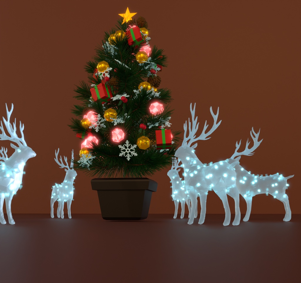 【Blender】トナカイのイルミネーション reindeer Christmas lights【VRChat】