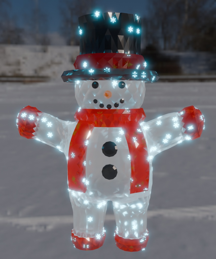 【Blender】雪だるまのイルミネーション Snowman illumination【VRChat】