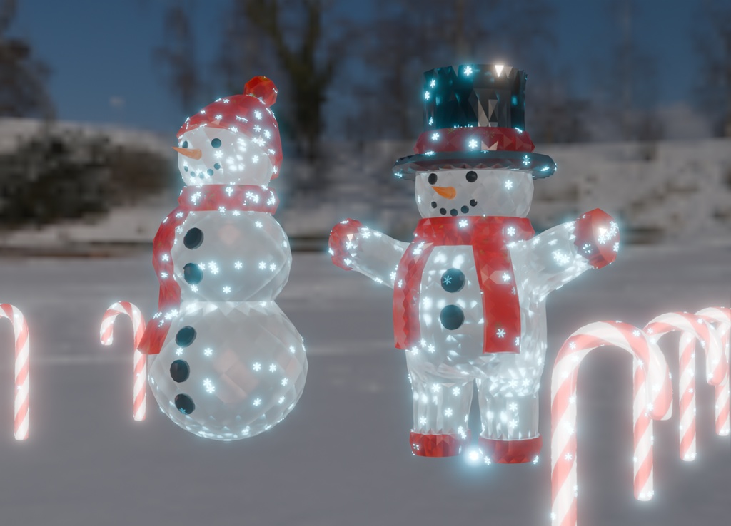 【Blender】雪だるまのイルミネーション Snowman illumination【VRChat】