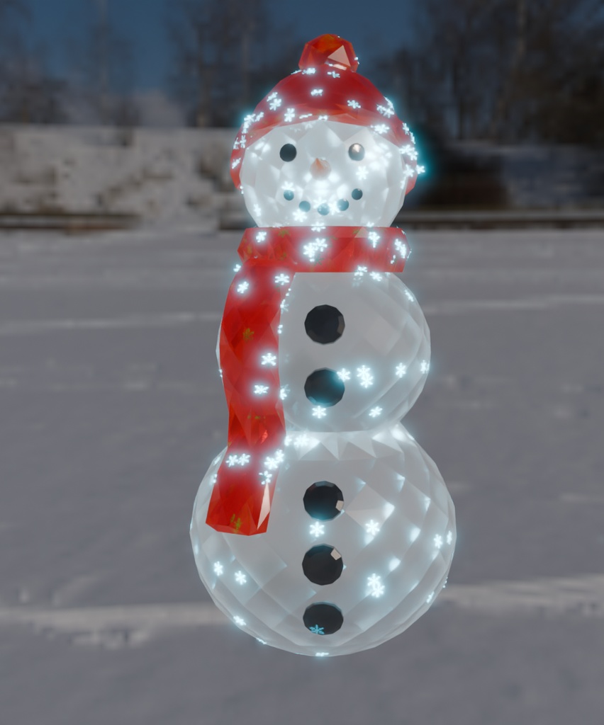 【Blender】雪だるまのイルミネーション Snowman illumination【VRChat】