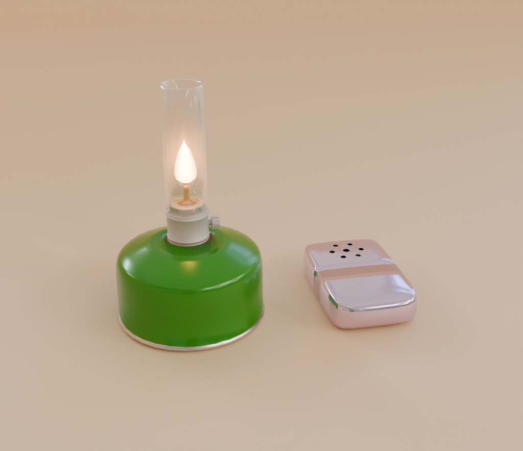【Blender】ガスランタンとハンディカイロ Gas lantern and handy warmer【VRChat】