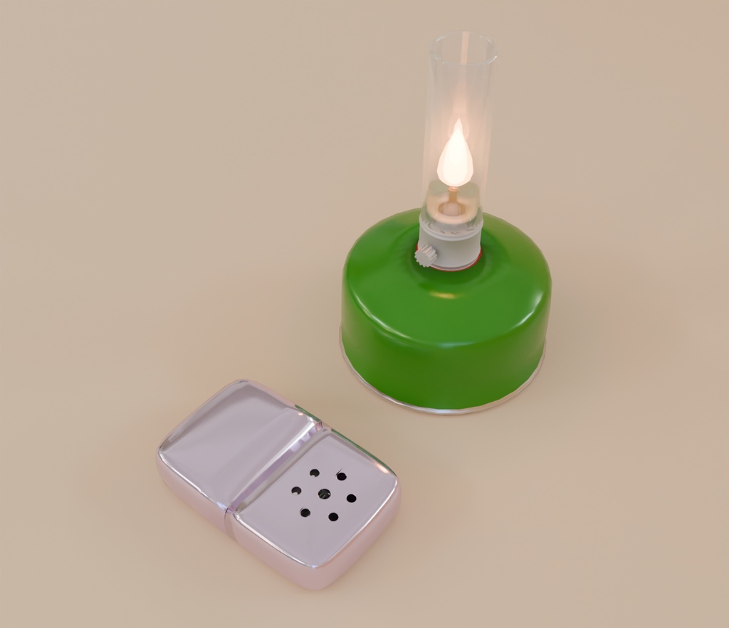 【Blender】ガスランタンとハンディカイロ Gas lantern and handy warmer【VRChat】