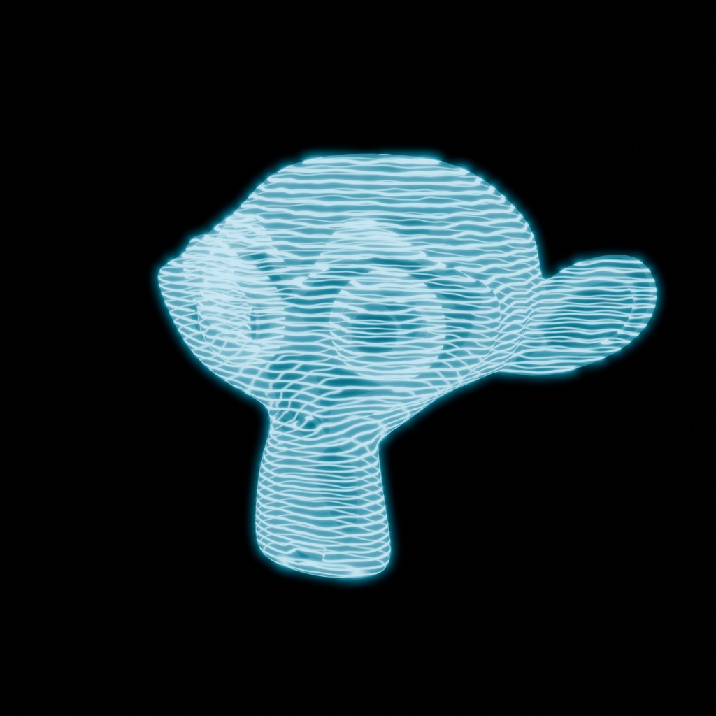 【Blender】ホログラムエフェクトシェーダー2種 hologram effect shader
