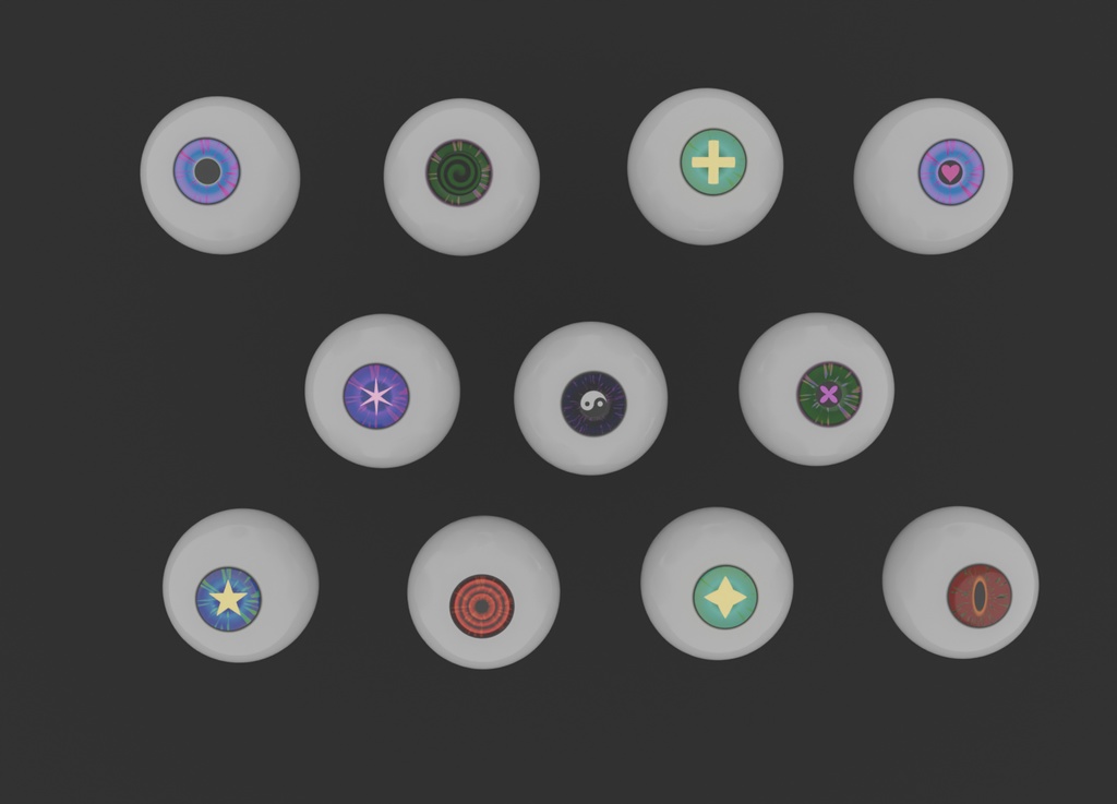 【Blender】アニメ風眼球セット anime style eye‐ball set