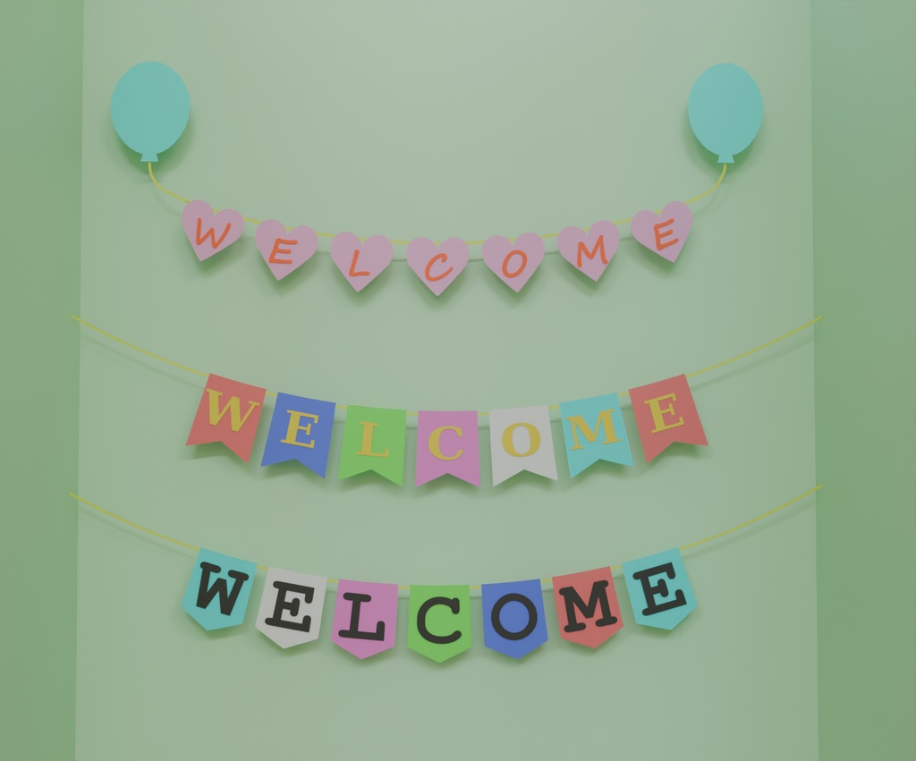 【Blender】ウエルカムのガーランド Welcome Garland【VRChat】