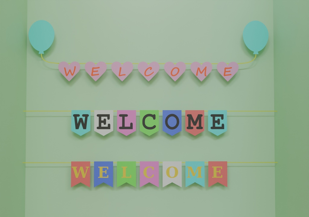 【Blender】ウエルカムのガーランド Welcome Garland【VRChat】