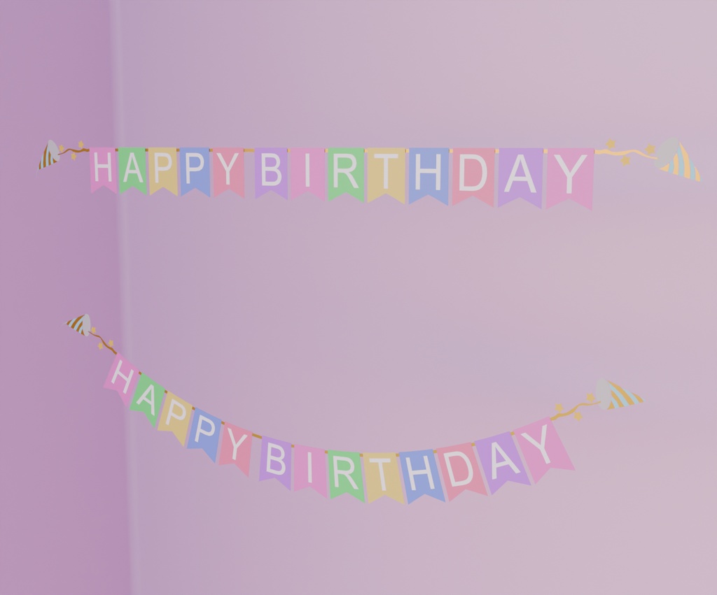 【Blender】誕生日のガーランド Birthday Garland【VRChat】