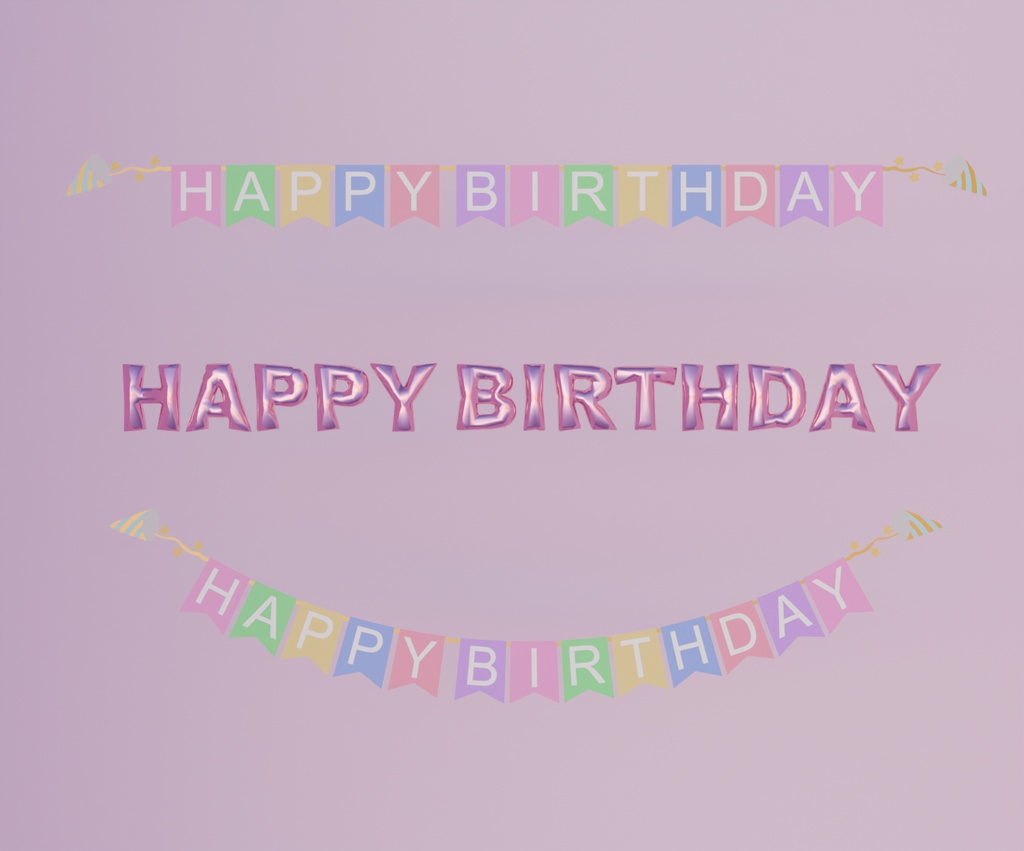 【Blender】誕生日のガーランド Birthday Garland【VRChat】