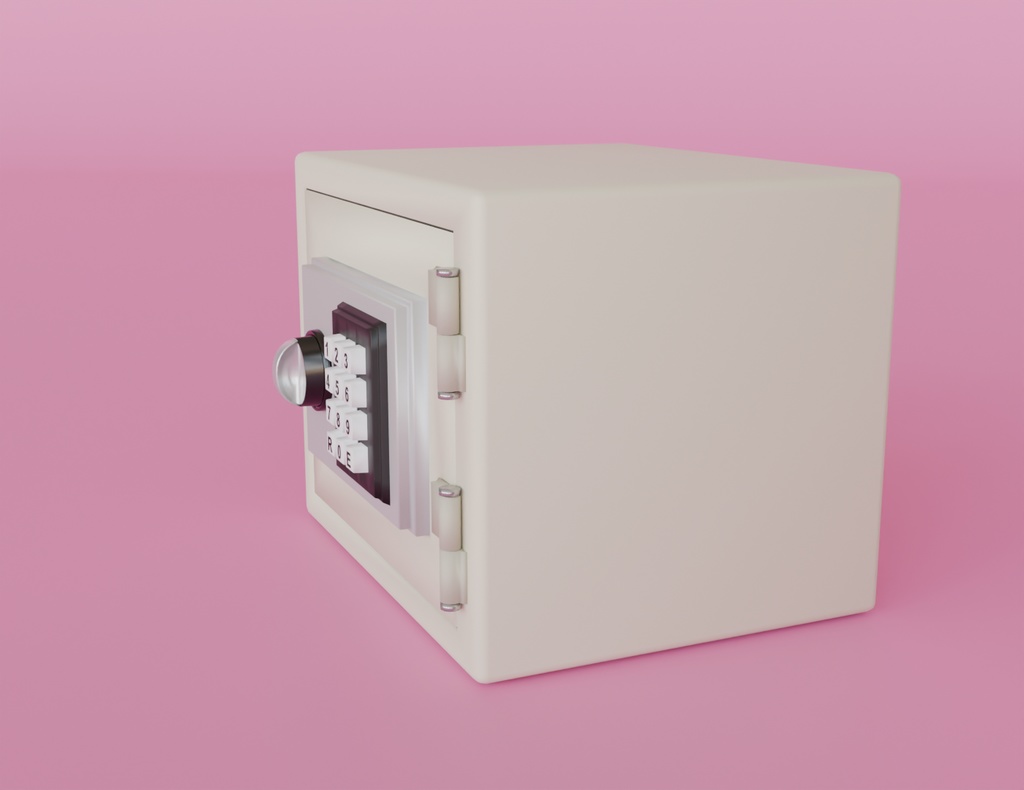 【Blender】小型テンキー式金庫 Compact ten-key safe【VRChat】