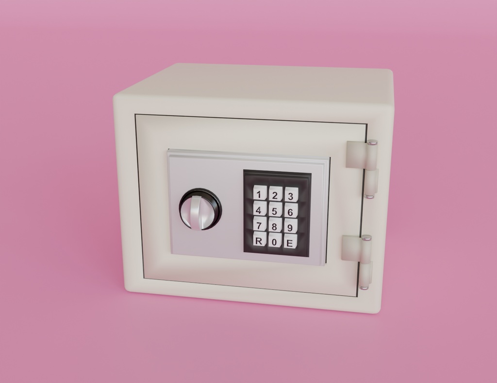 【Blender】小型テンキー式金庫 Compact ten-key safe【VRChat】