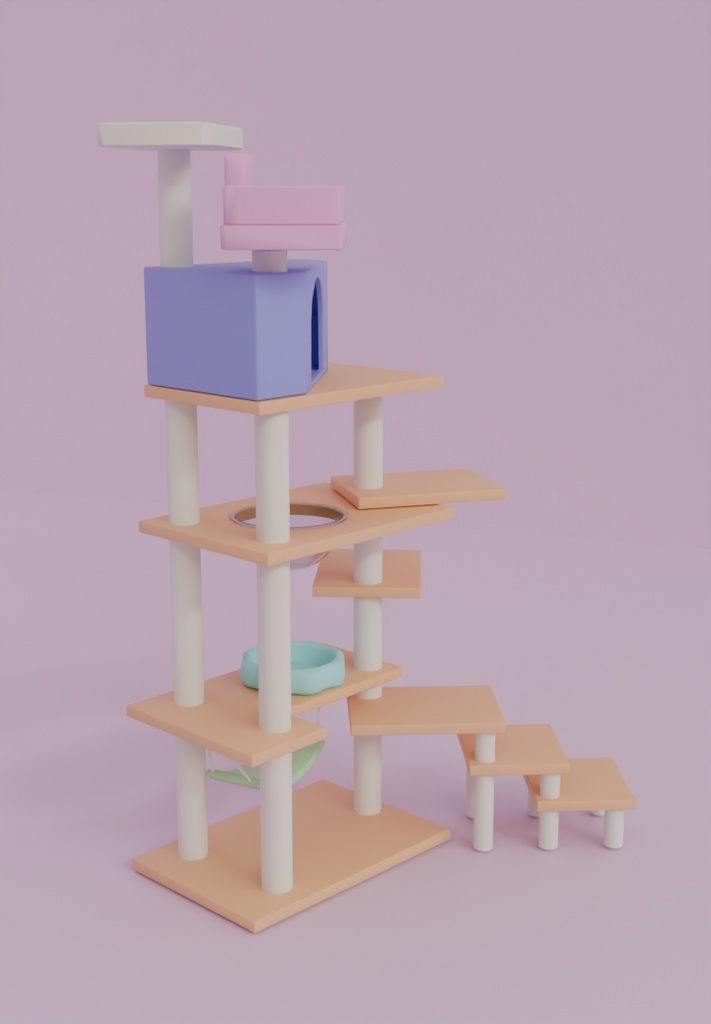 【Blender】かわいいキャットタワー kawaii cat tower【VRChat】