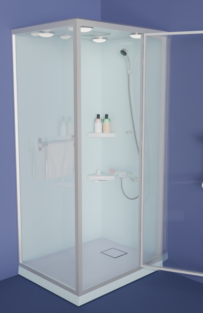【Blender】シャワーブース shower booth【VRChat】