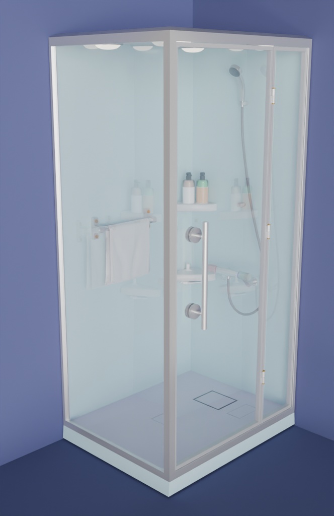 【Blender】シャワーブース shower booth【VRChat】