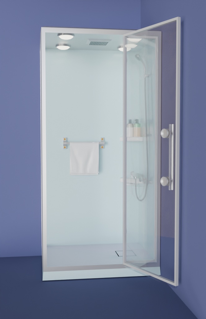 【Blender】シャワーブース shower booth【VRChat】