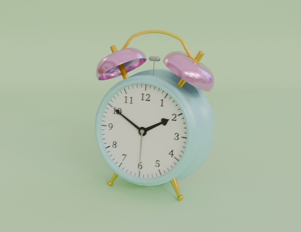 【Blender】ベル付き目覚まし時計 Alarm clock with bell【VRChat】