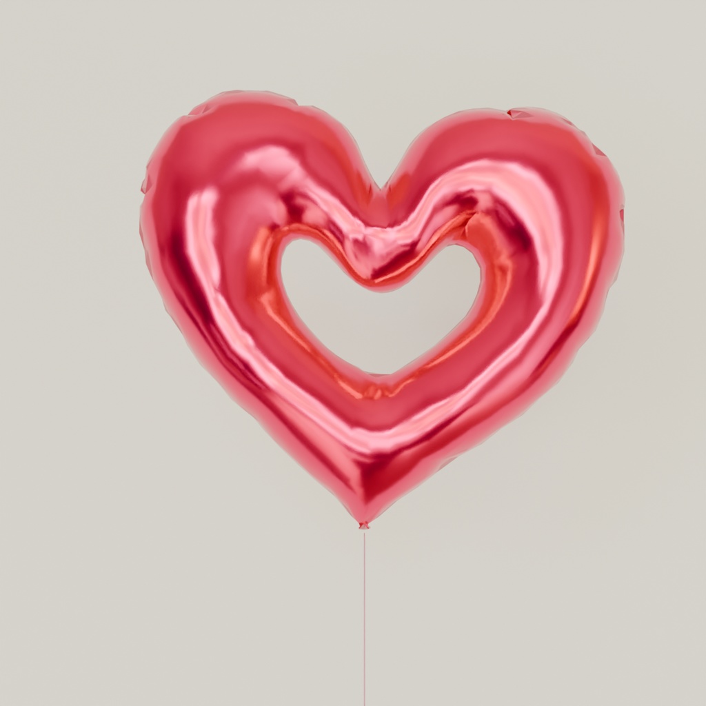 【Blender】ハートの風船 Heart Balloon【VRChat】