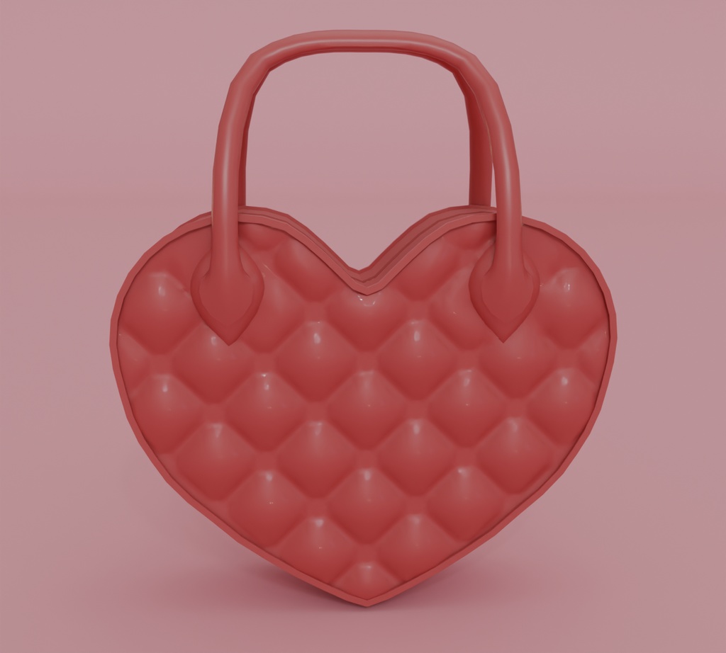 【Blender】ハート型のかわいいハンドバッグ kawaii heart-shaped handbag【VRChat】