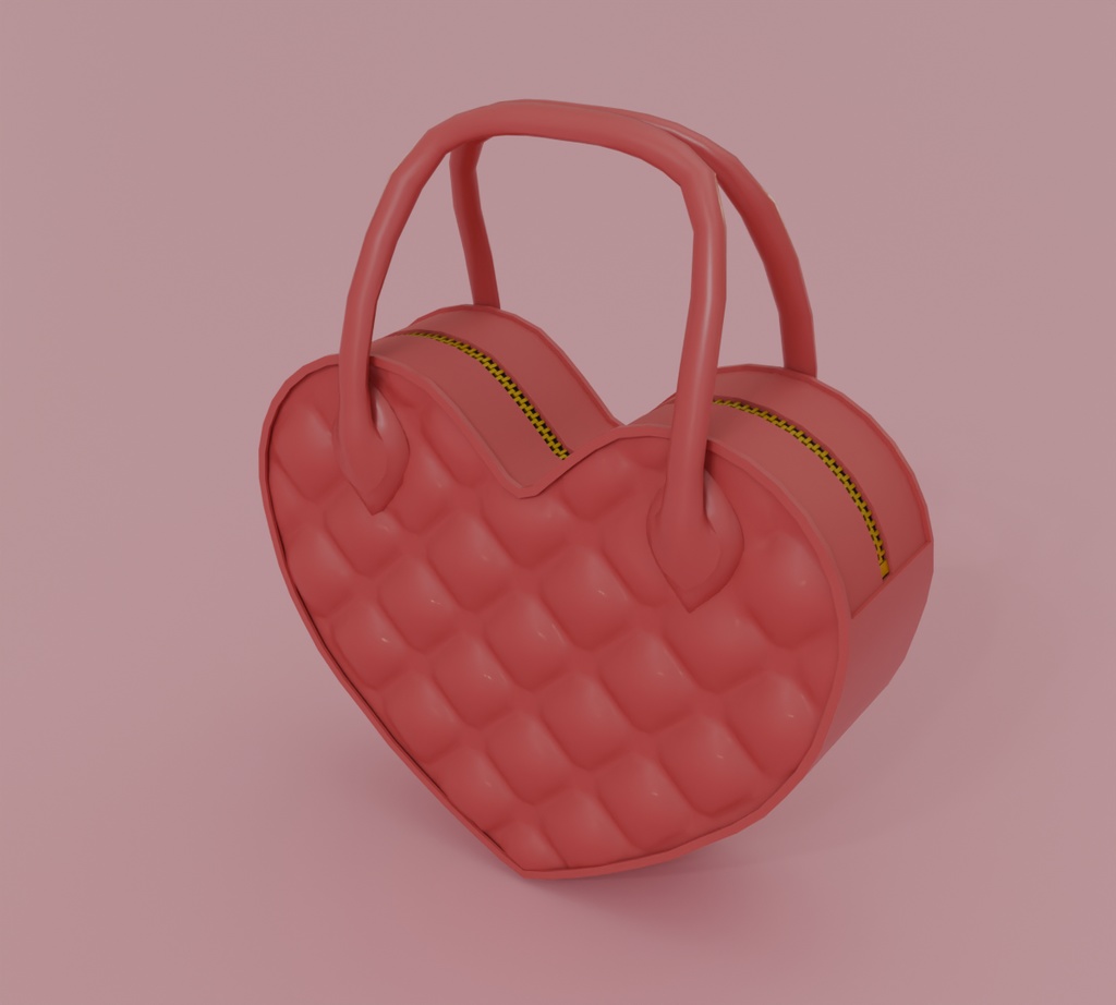 【Blender】ハート型のかわいいハンドバッグ kawaii heart-shaped handbag【VRChat】