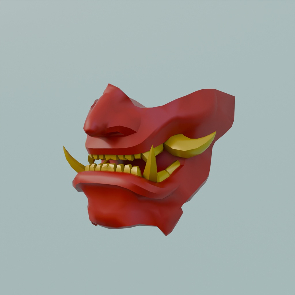 【Blender】鬼のお面 Demon mask【VRChat】