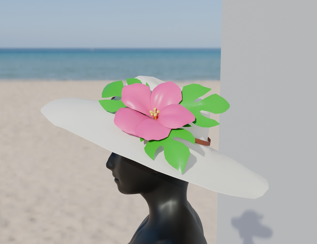 【Blender】ハイビスカスの帽子 Hibiscus hat【VRChat】
