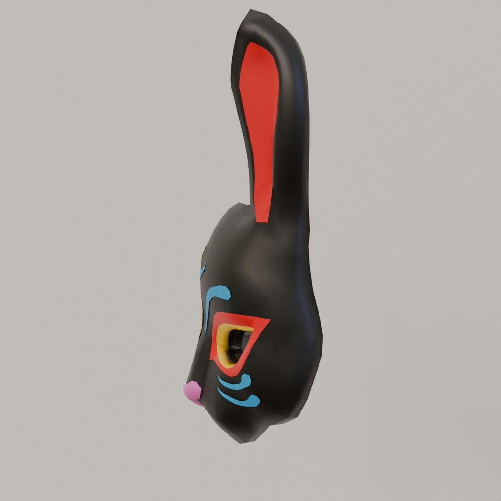 【Blender】ウサギのお面 rabbit mask【VRChat】