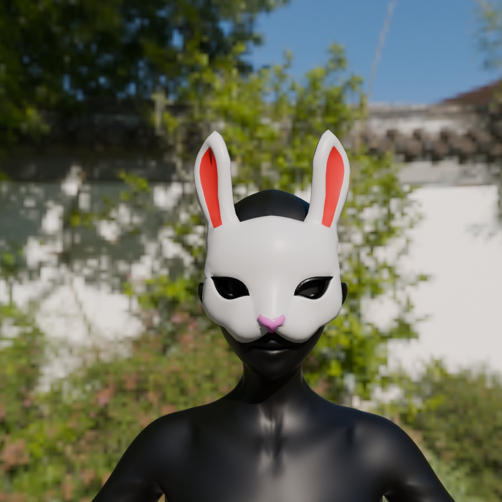【Blender】ウサギのお面 rabbit mask【VRChat】