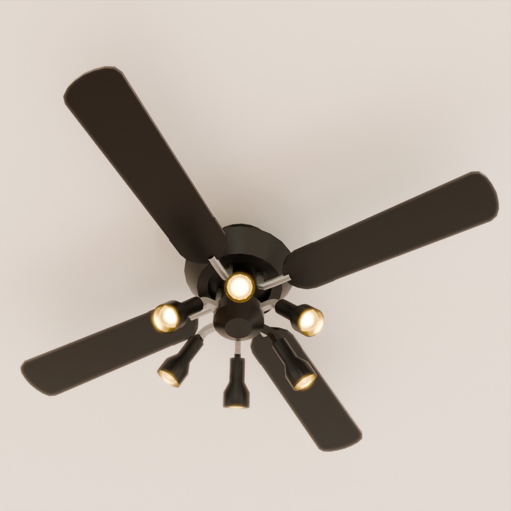 【Blender】シーリングファンライト Ceiling fan light【VRChat】