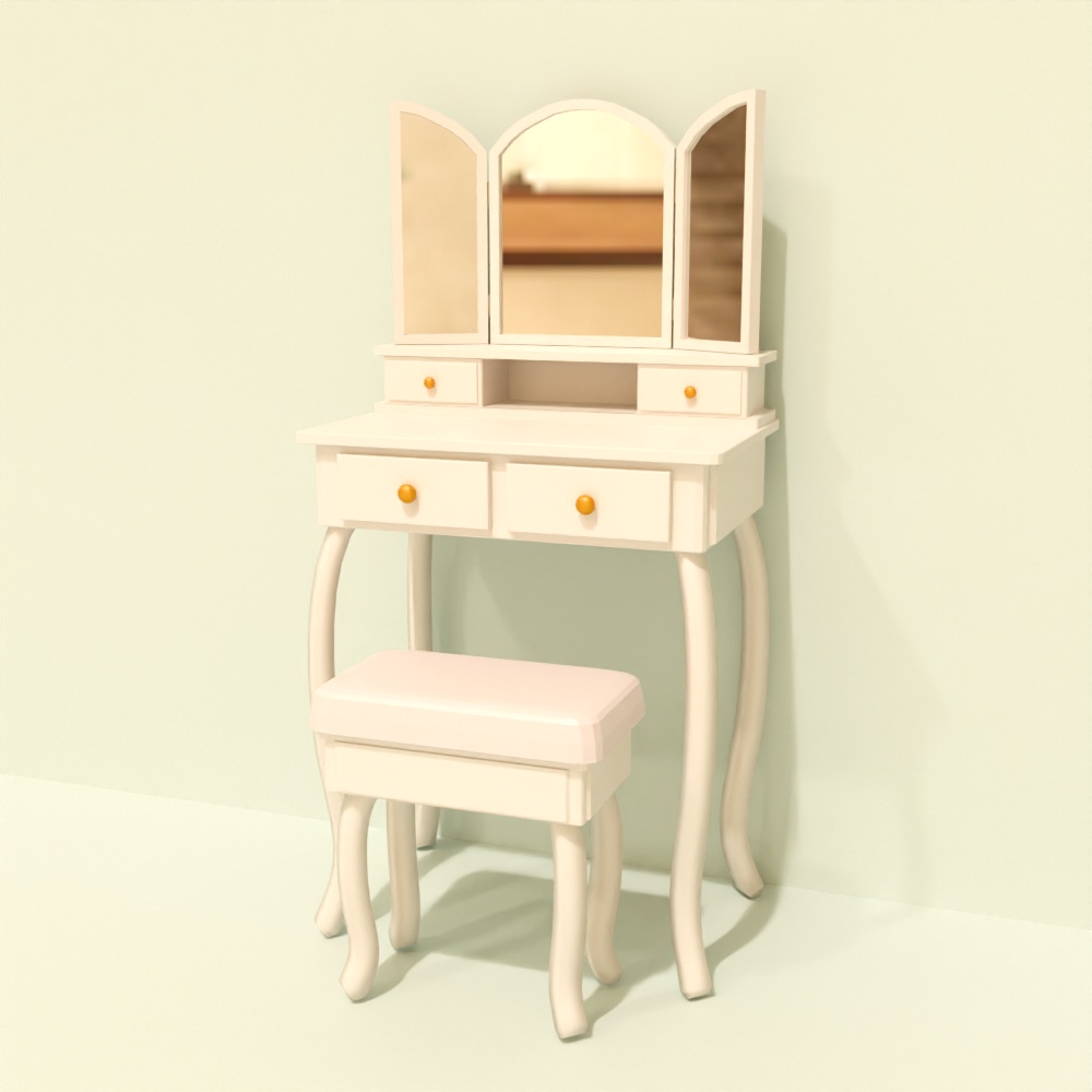 【Blender】三面鏡ドレッサー Three-way mirror dresser【VRChat】