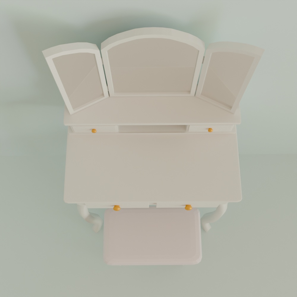 【Blender】三面鏡ドレッサー Three-way mirror dresser【VRChat】