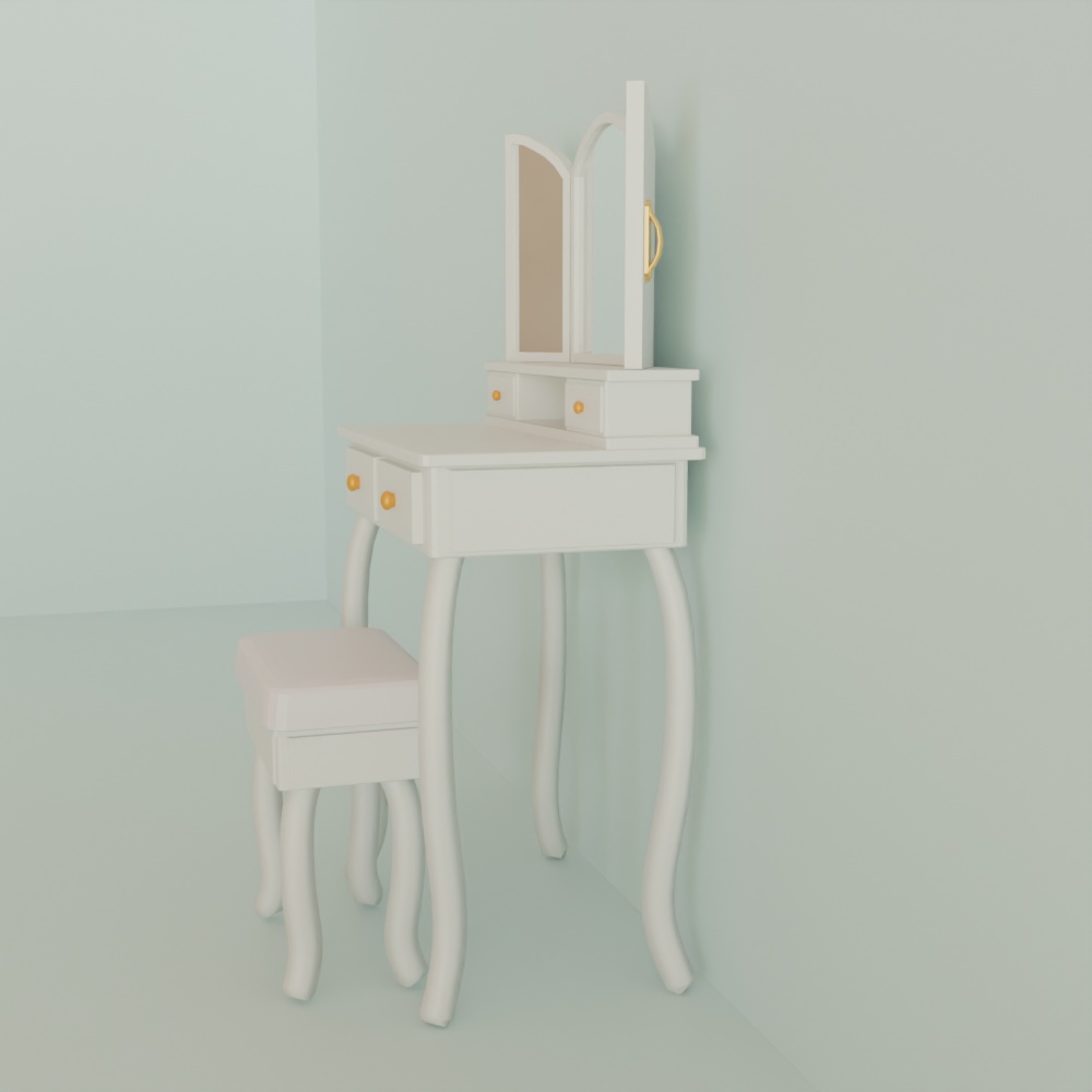 【Blender】三面鏡ドレッサー Three-way mirror dresser【VRChat】