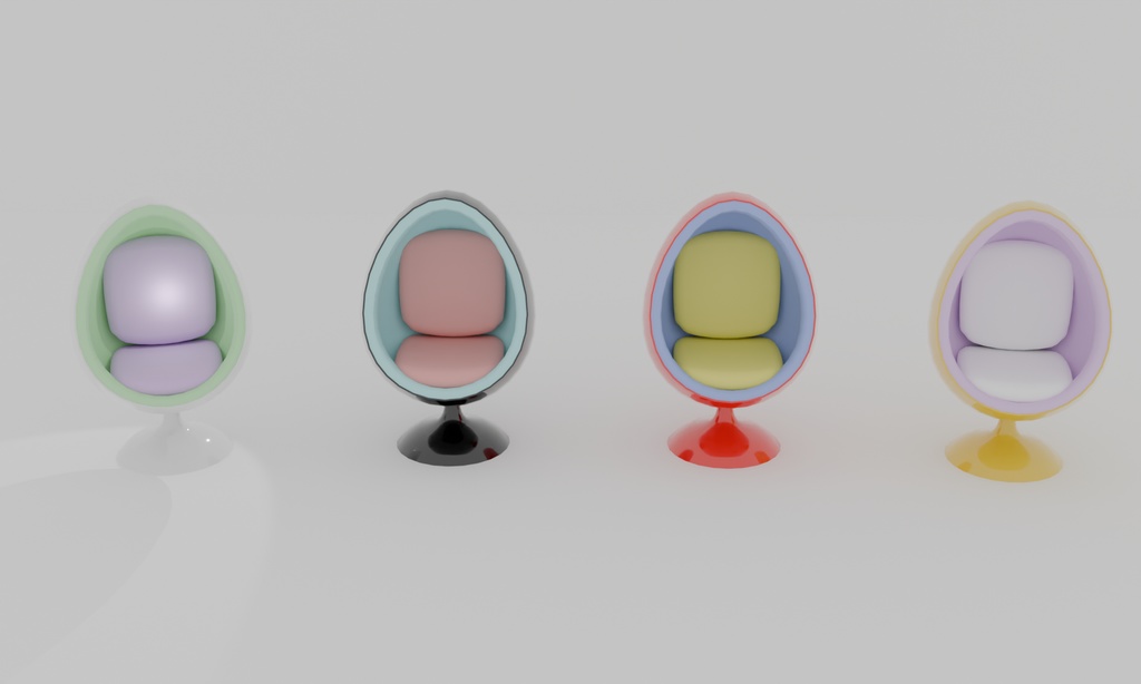 【Blender】エッグ型チェアー Egg-shaped chair【VRChat】