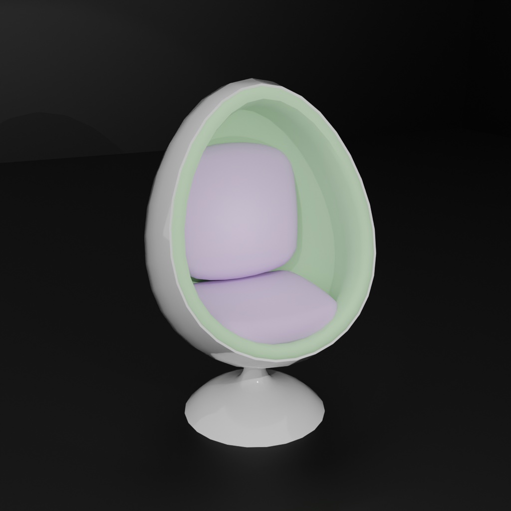 【Blender】エッグ型チェアー Egg-shaped chair【VRChat】
