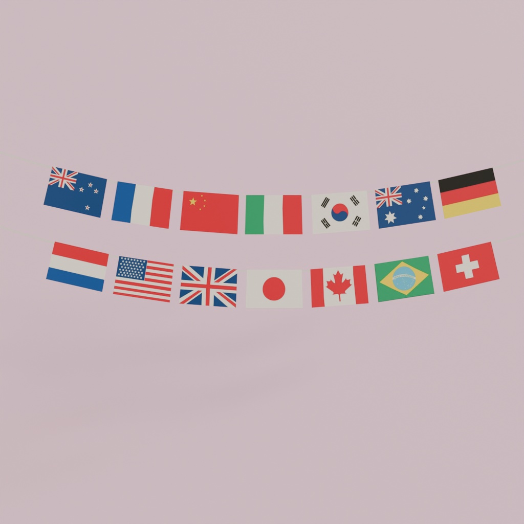 【Blender】フラッグガーランド Flag Garland【VRChat】