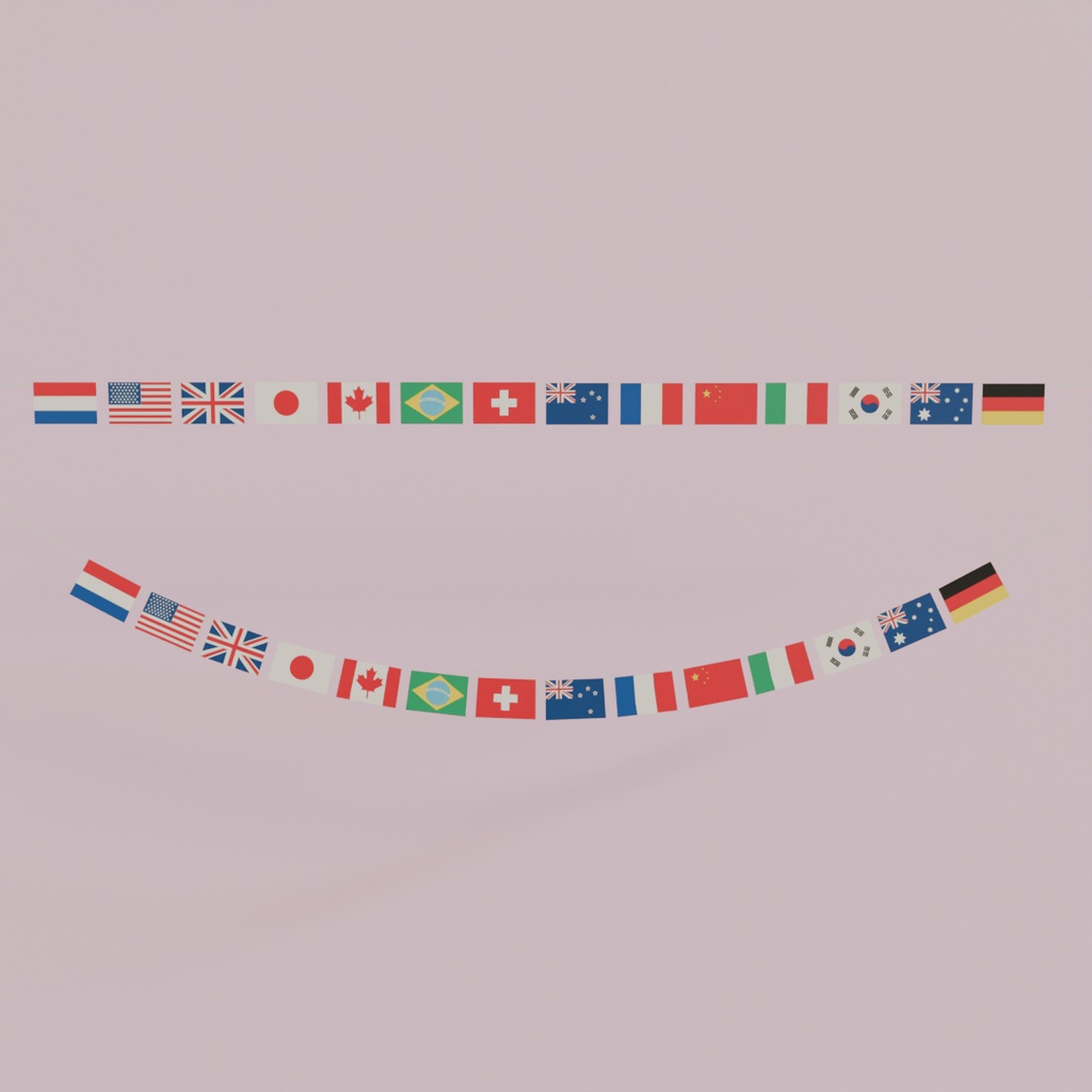 【Blender】フラッグガーランド Flag Garland【VRChat】