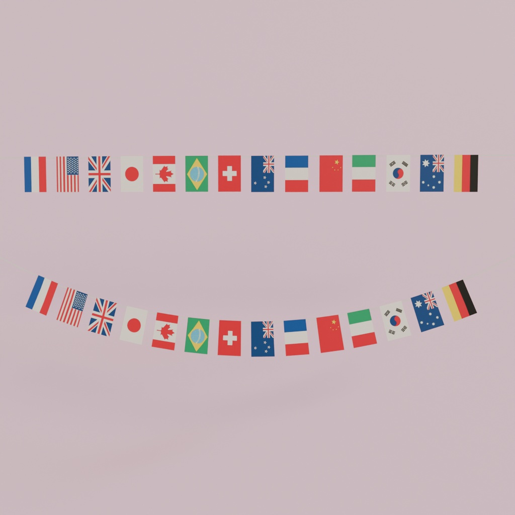 【Blender】フラッグガーランド Flag Garland【VRChat】