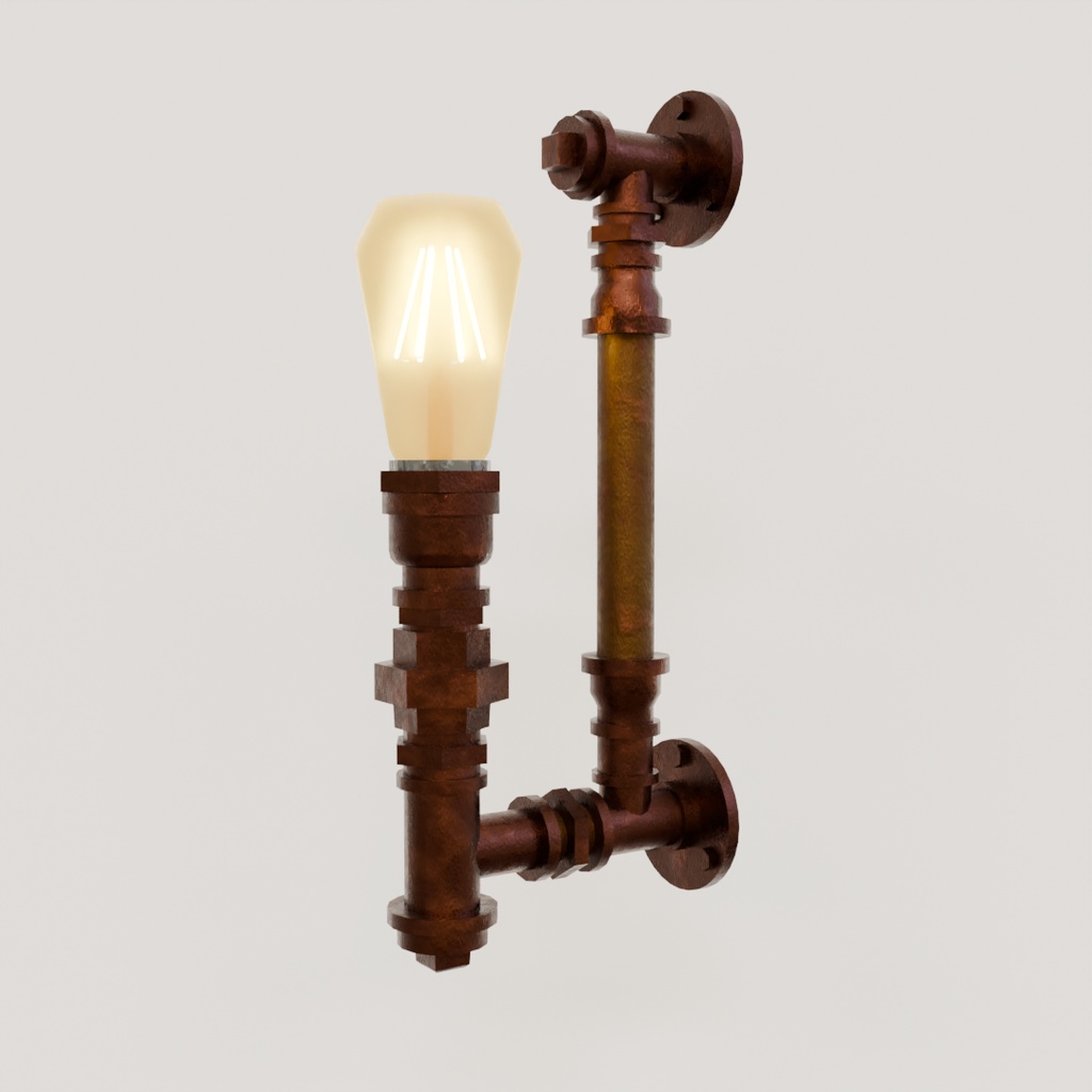 【Blender】スチームパンク風ランプ3点セット steampunk style lamp set
